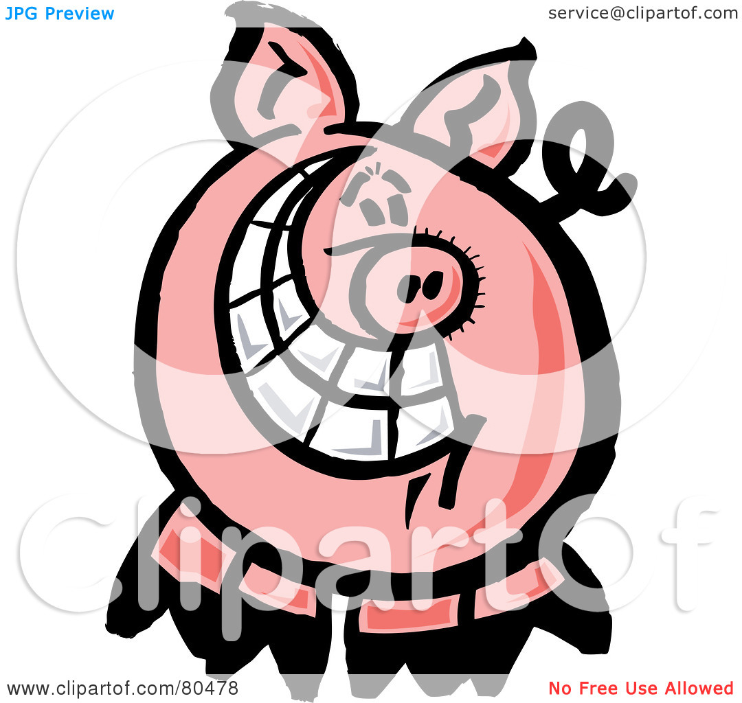 Free  Rf  Clipart Illustration Of A Happy Swin With A Big Toothy Grin