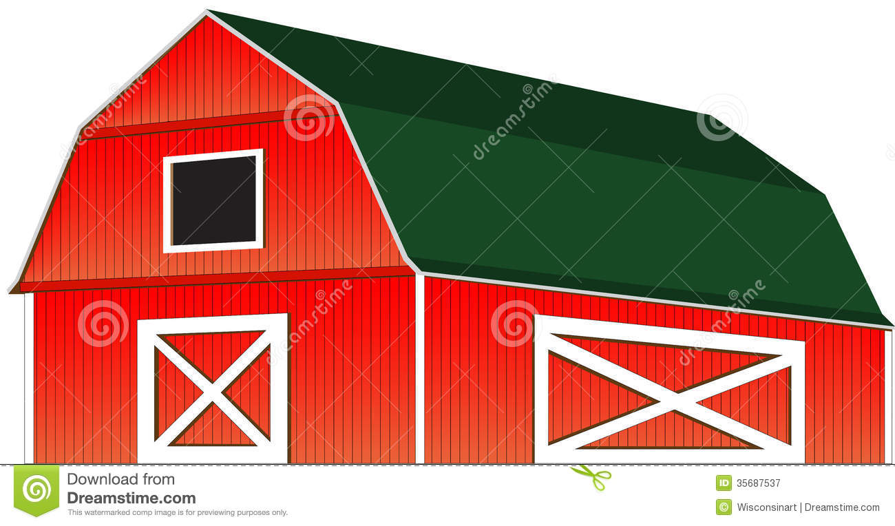 Free Stock Photography  Red Farm Barn Vector Illustration Isolated