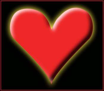 Free Valentine Clipart Picture Of Glowing Red Heart On A Black