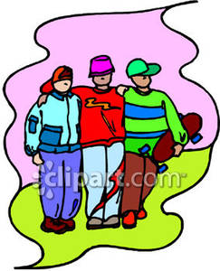 Hanging Out Together   Best Friends   Royalty Free Clipart Picture
