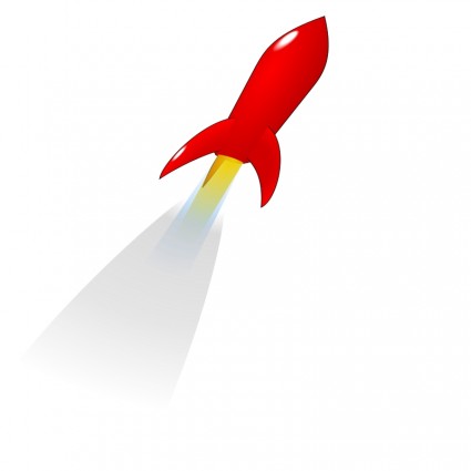 Launching Red Rocket Clipart