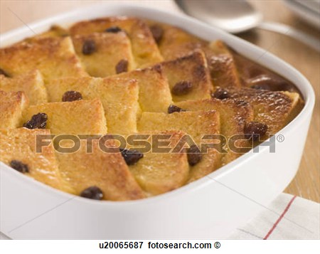 Picture   Bread And Butter Pudding In A Dish  Fotosearch   Search