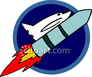 Rocket Launching A Shuttle   Royalty Free Clipart Picture