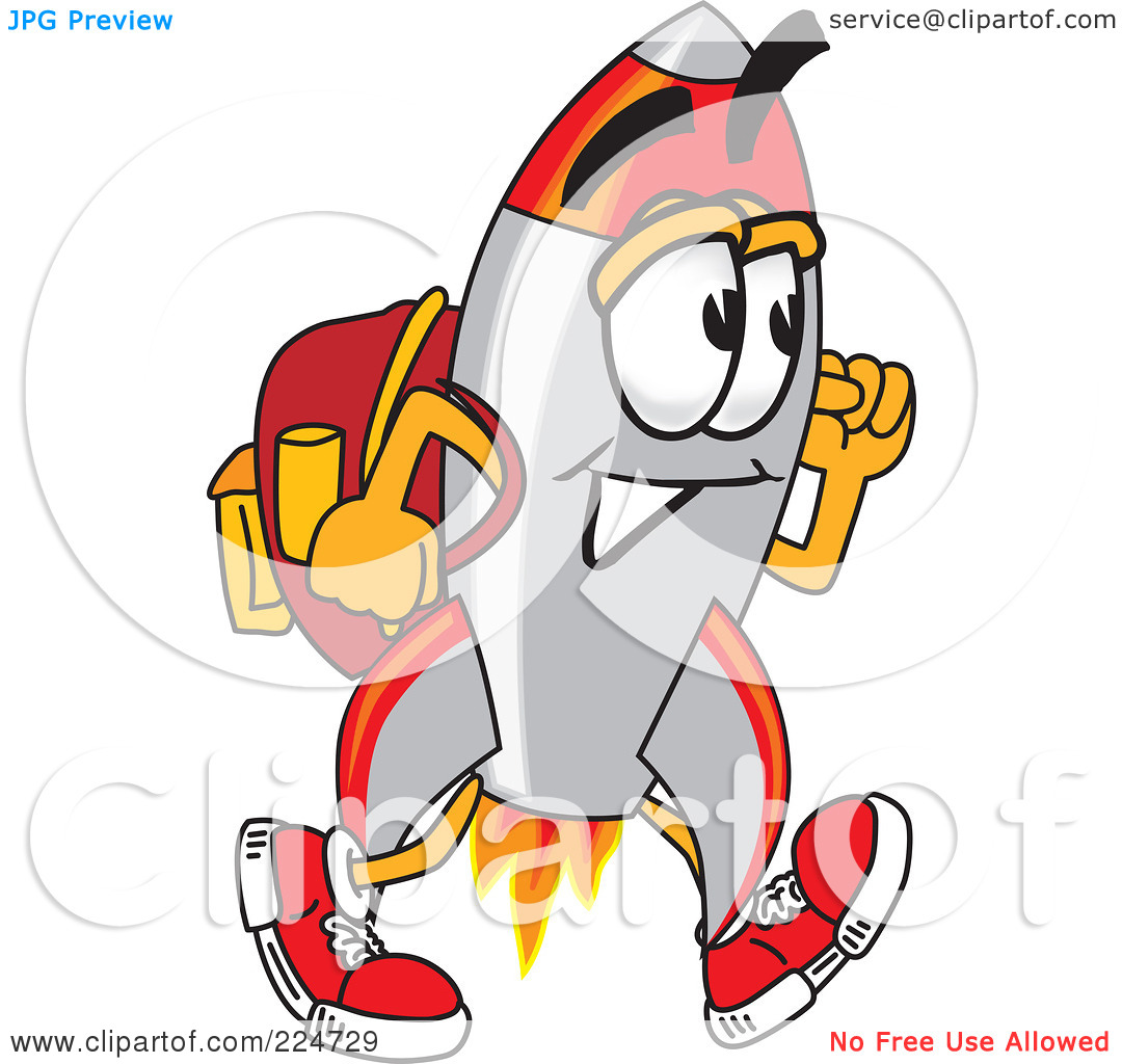 Royalty Free  Rf  Clipart Illustration Of A Rocket Mascot Cartoon