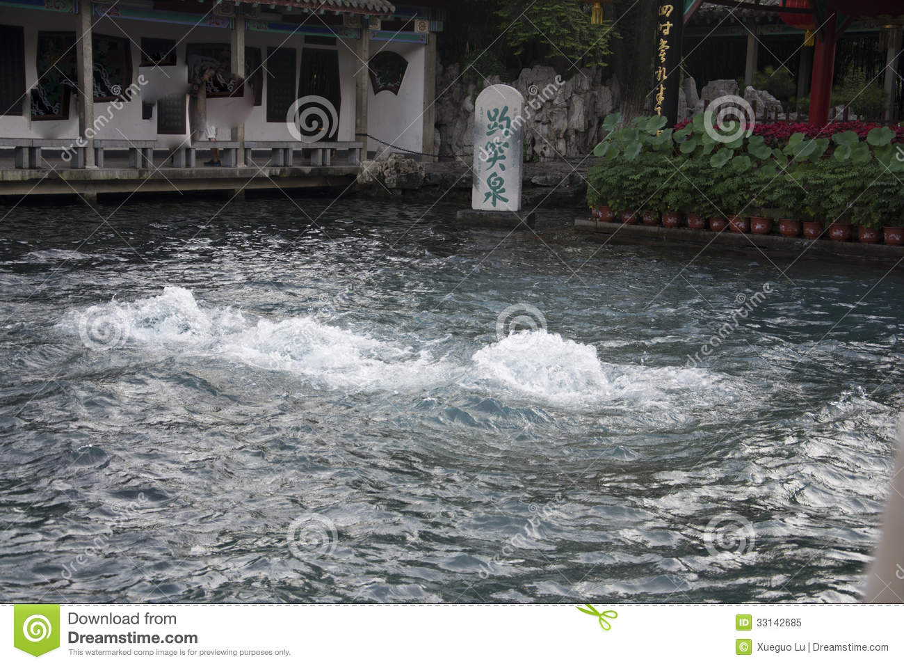Royalty Free Stock Photo  Spouting Spring  A Famous Spring In Jinan