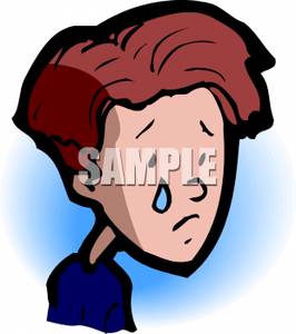 Sad Little Boy Crying   Royalty Free Clipart Picture