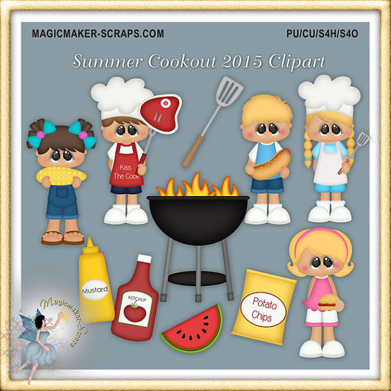 Summer Cookout Clipart Barbecue Bbq Party By Magicmakerscraps