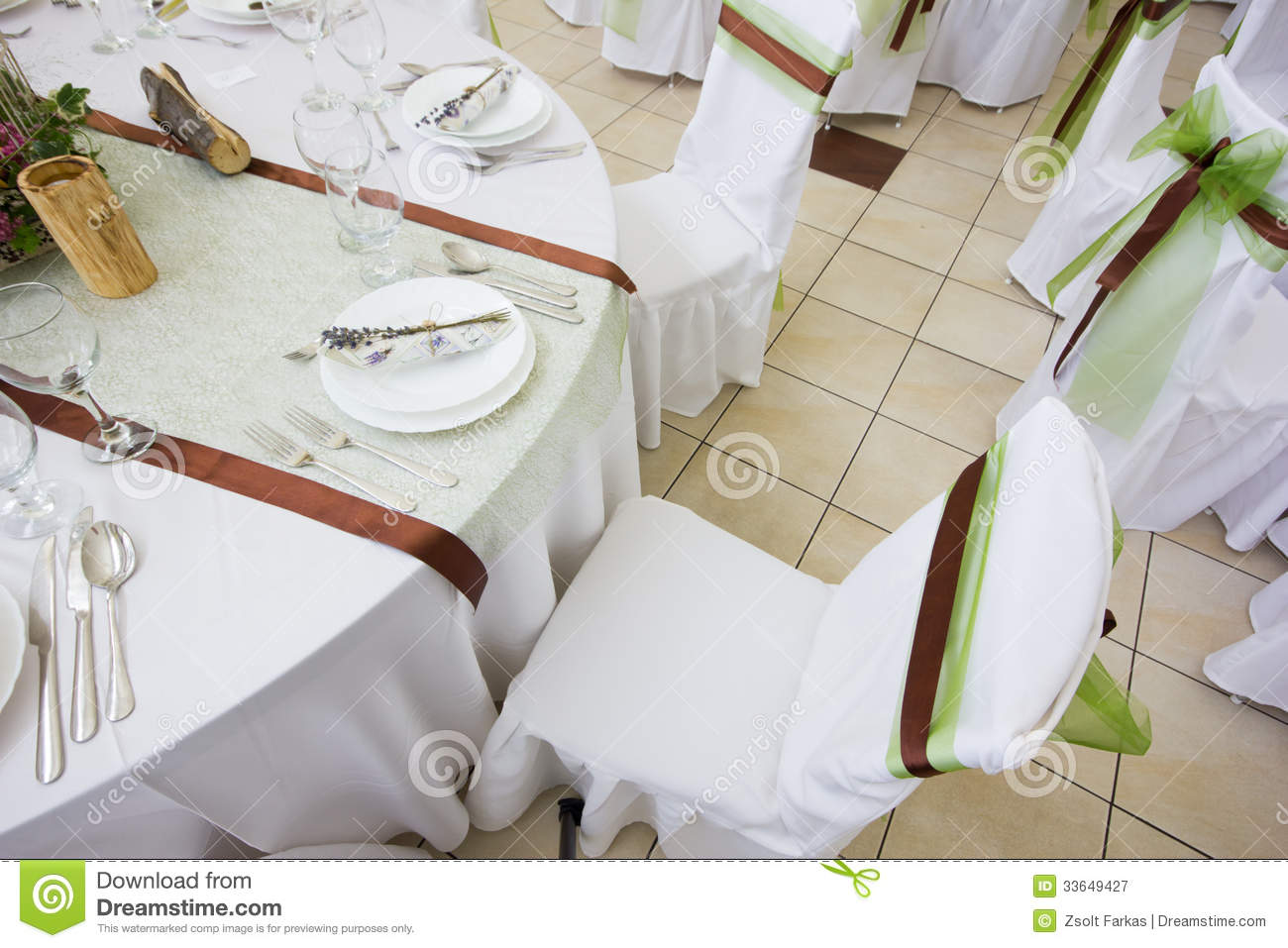 Table Set For Wedding Or Another Catered Event Dinner Royalty Free    