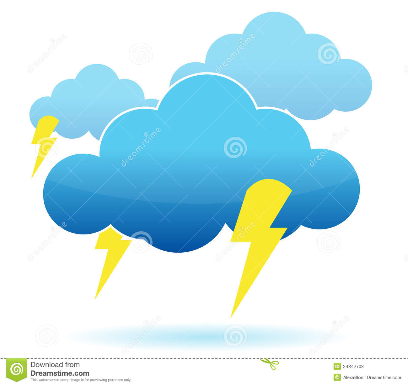 Thunder Cloud And Lightning Illustration Royalty Free Stock Photos