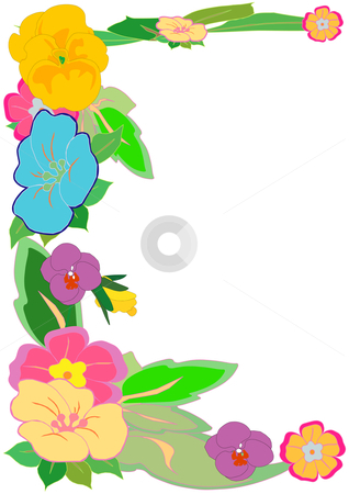 Tropical Floral Border Stock Vector Clipart Vector Illustration Of A