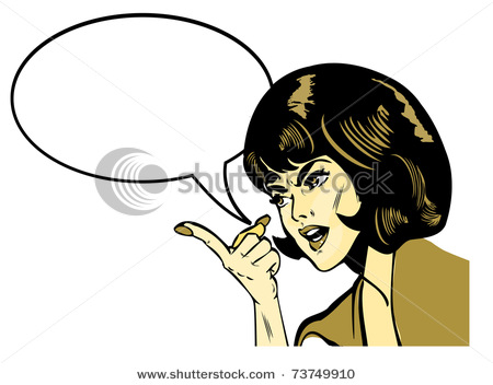 Vector Clipart Illustration In A Retro Style Showing A Woman Yelling