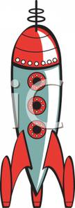 Vintage Toy Rocket Ship   Royalty Free Clipart Picture