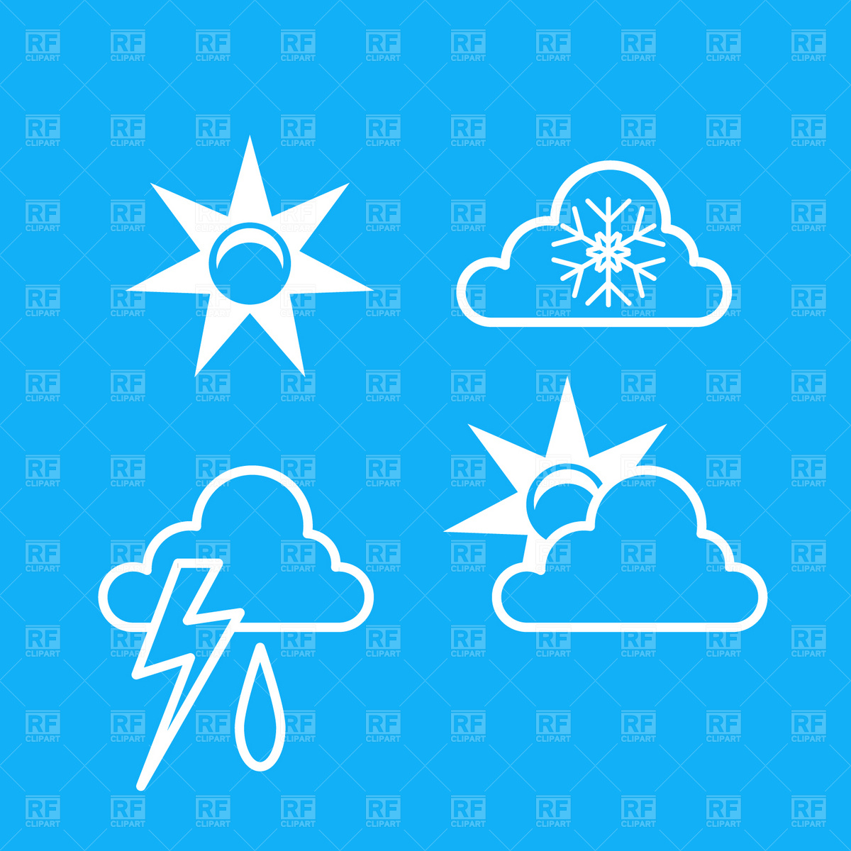 Weather Icons   Sun Cloud And Lightning Icons And Emblems Download    