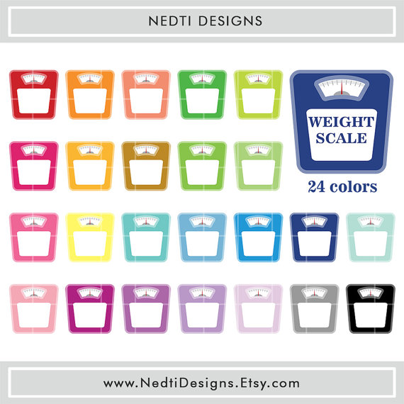Weight Scale Clipart Printable Digital Paper Png Jpeg Rainbow    