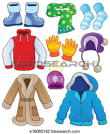 Winter Clothes Collection 3   Eps10 Vector Illustration