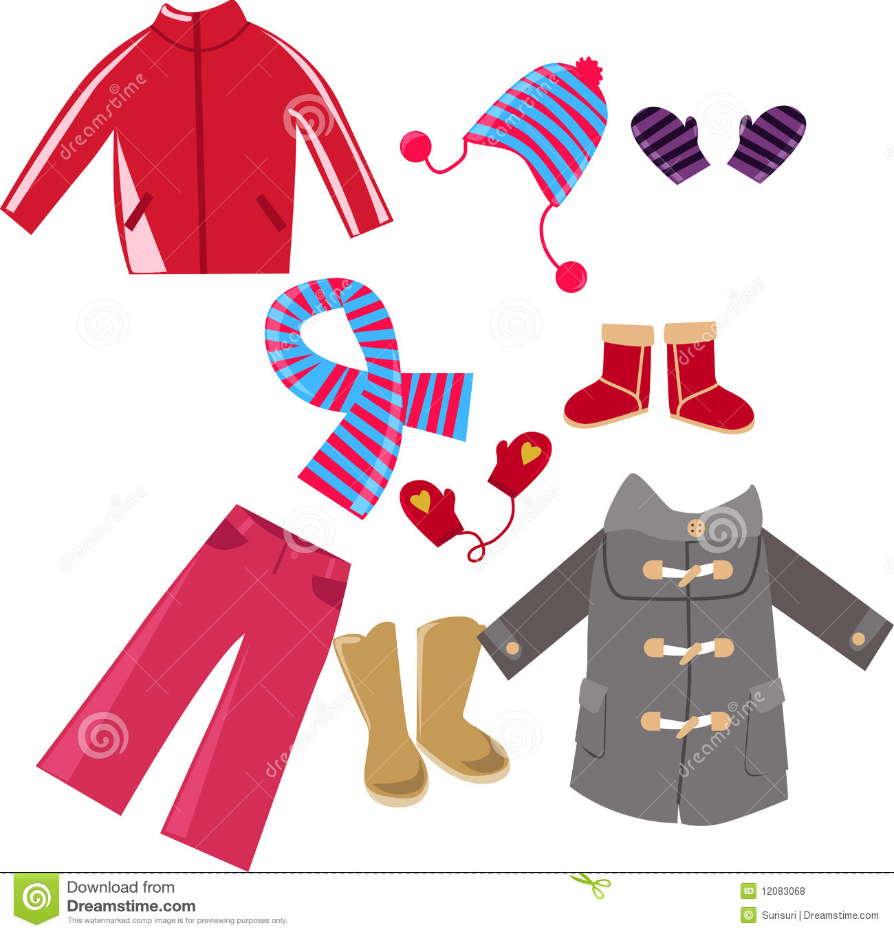 Winter Clothes Collection Royalty Free Stock Photos   Image  12083068