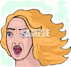 Woman Yelling   Royalty Free Clipart Picture