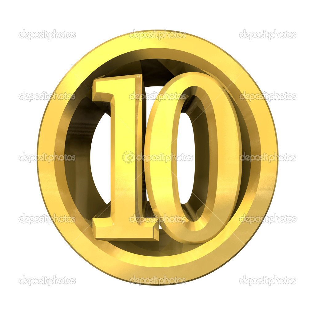 3d Number 10 In Gold   Stock Photo   Fambros  3398778