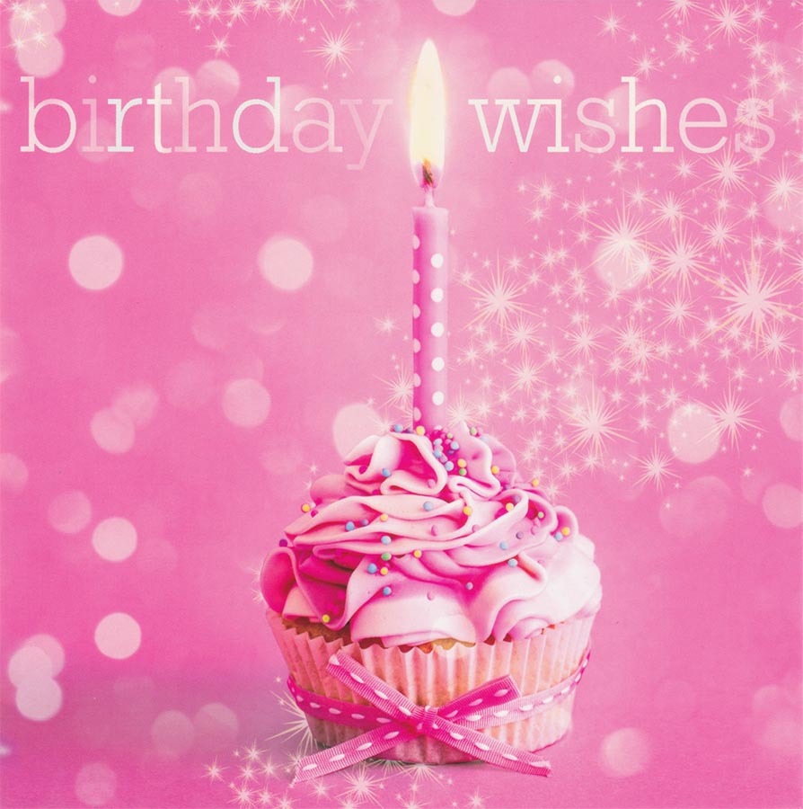 Birthday Wishes Pink Cupcake Card   Framed   Cardspark