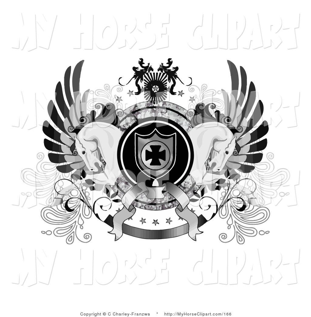 Black And White Coat Of Arms With An Iron Cross Shield Stars Banners