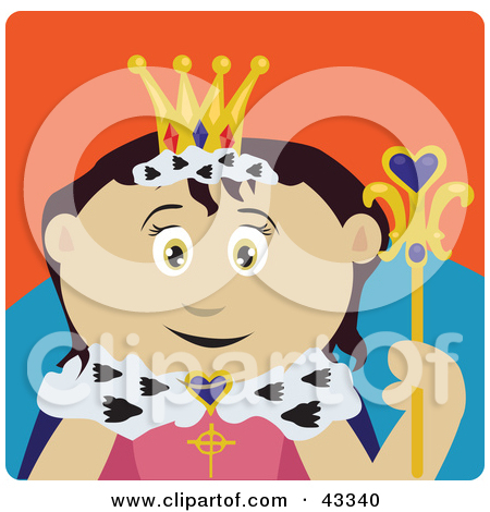 Clipart Illustration Of A Pretty Caucasian Princess Girl Holding A