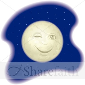 Cute Smiling Man In The Moon   Moon Clipart