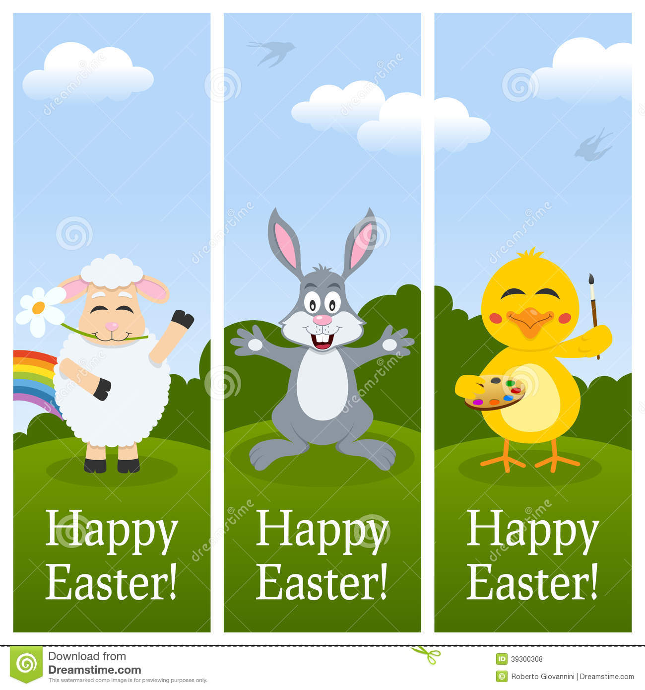 Happy Easter Vertical Banners Stock Vector   Image  39300308