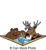 Hot Tubbin Critters Bear And A Deer Sitting In Tub