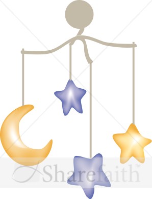 Moon And Stars Baby Mobile   Religious Baby Clipart