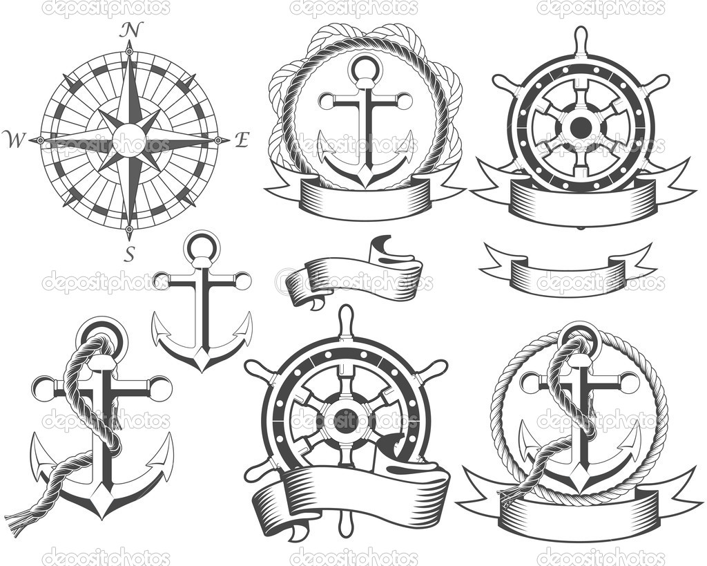 Nautical Emblems   Stock Vector   Lumumba  4932007