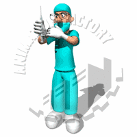Nurse Gilmoore Tapping Needle Animated Clipart