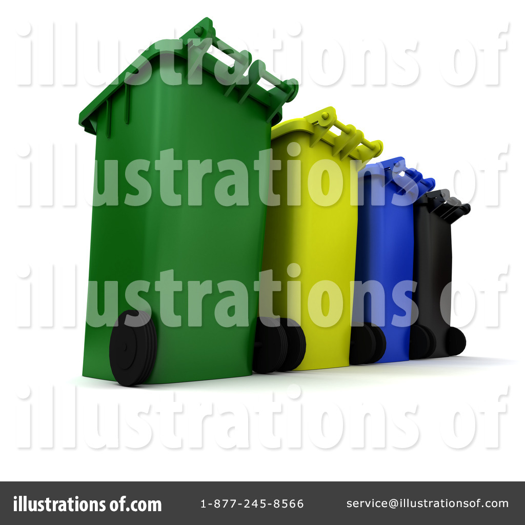 Rolling Trash Can Clipart Royalty Free  Rf  Trash Can Clipart    