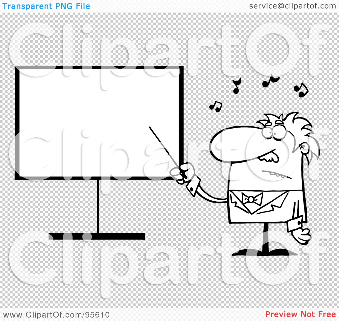 Royalty Free  Rf  Clipart Illustration Of An Outlined Music Teacher