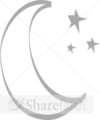 Simple Moon And Stars   Moon Clipart