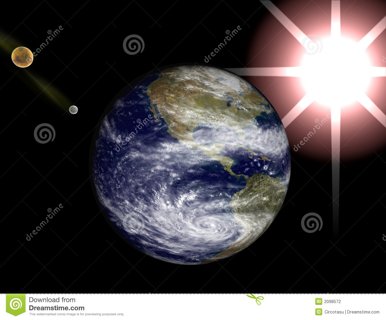 Stock Photography  Space View Earthmoon And Sun