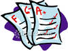 Tests With Grades Written On Them Royalty Free Clipart Picture 081215