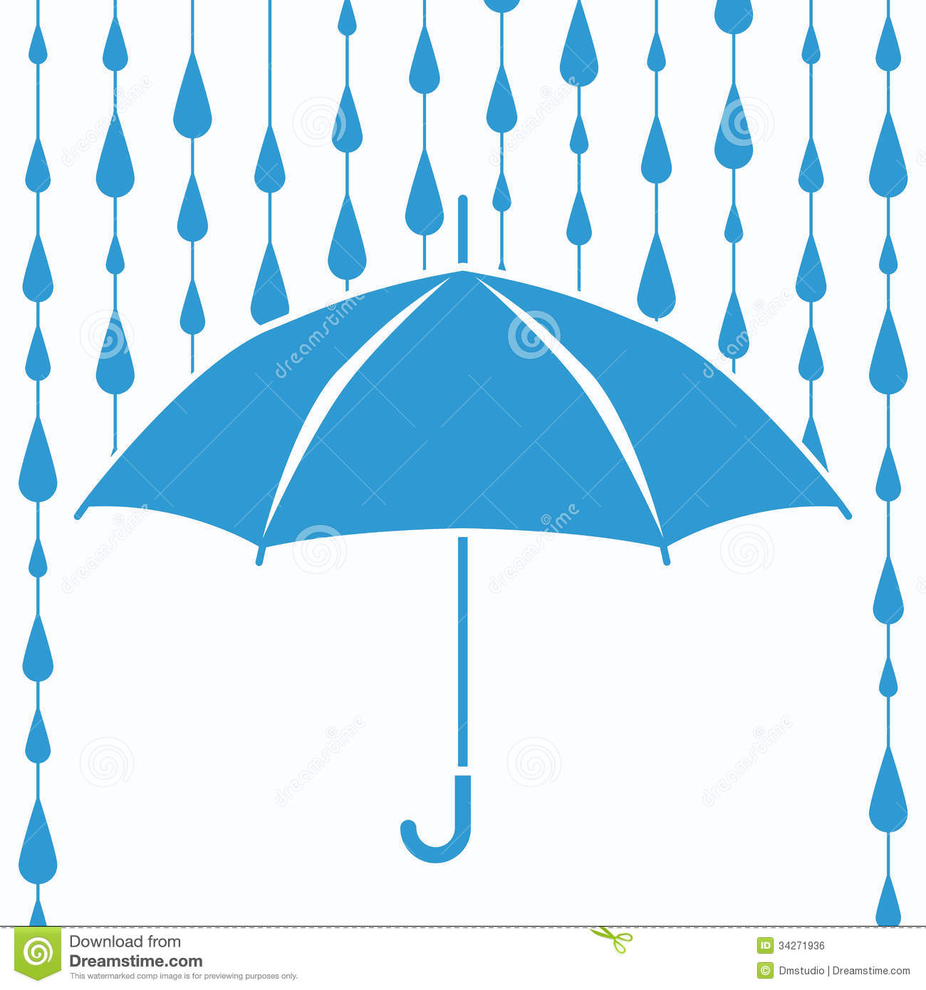 Vector Umbrella Protection From Rain Drops Royalty Free Stock Image