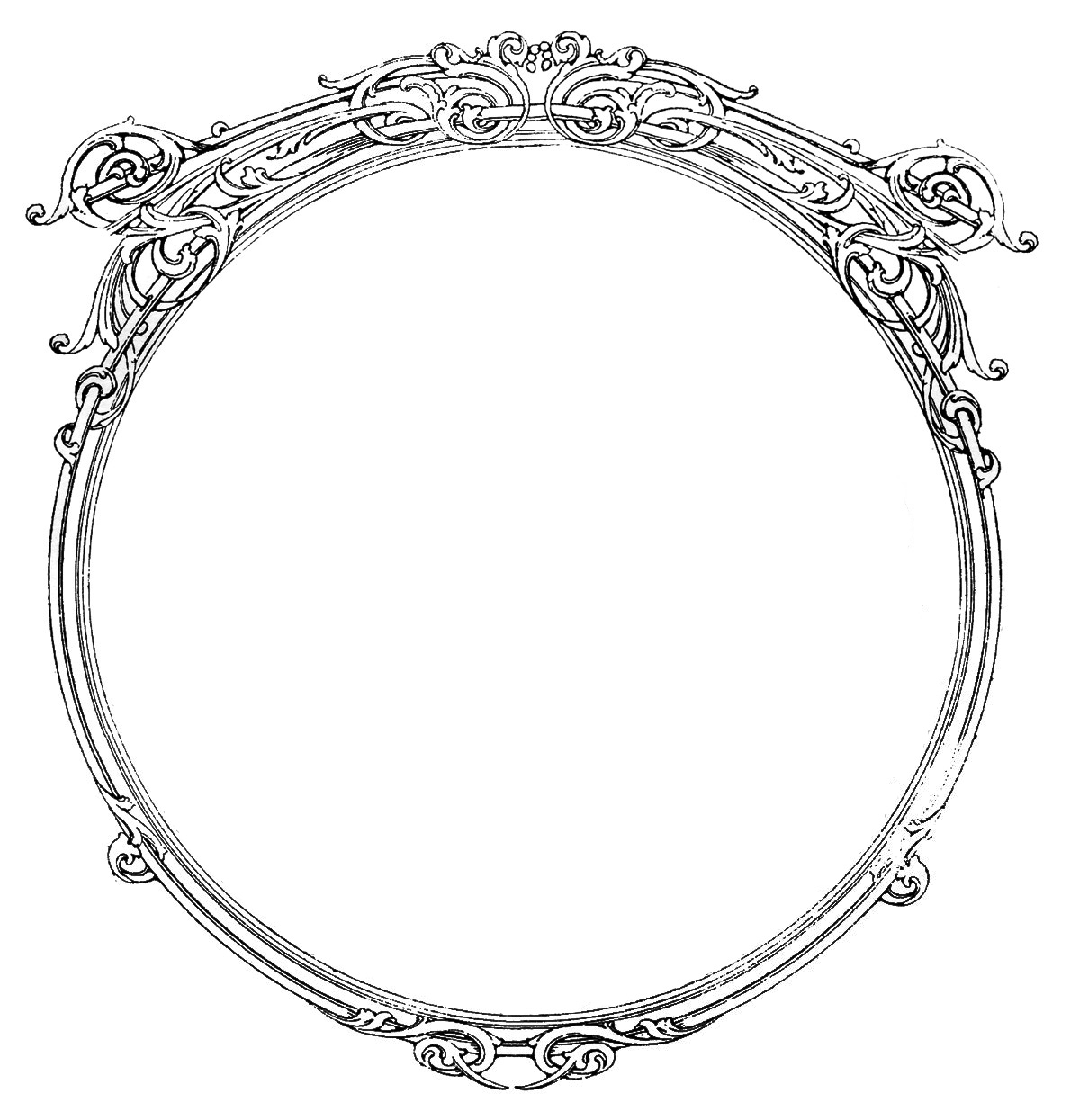 Vintage Images   Round Ornate Frames   The Graphics Fairy