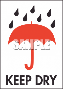 With Raindrops And Keep Dry Text   Royalty Free Clip Art Illustration