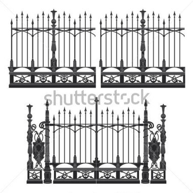 Wrought Iron Gate And Fence Stock Vector   Clipart Me