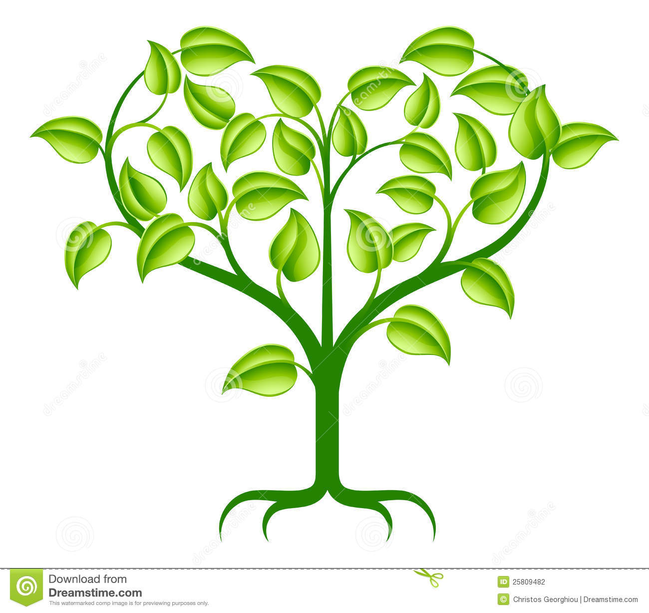 Abstract Tree Illustration With Branches Growing Into A Heart Shape