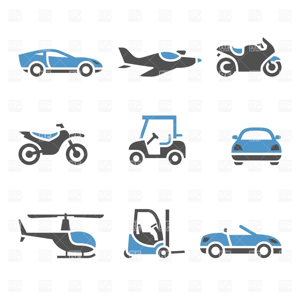 Aerial And Land Transportation Icons 17856 Transportation Download