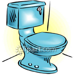 Blue Toilet   Royalty Free Clipart Picture