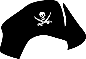Clip Art Pirate Hat Tricorn With Jolly Roger Skull And Swords Graphic