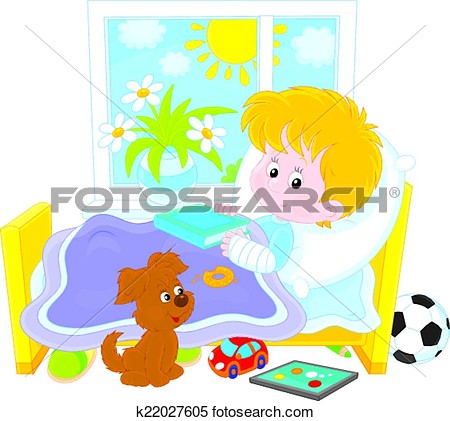Clipart   Sick Boy With A Fracture  Fotosearch   Search Clip Art