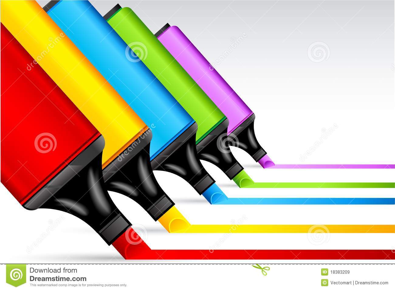 Colorful Highlighter Pen Royalty Free Stock Images   Image  18383209