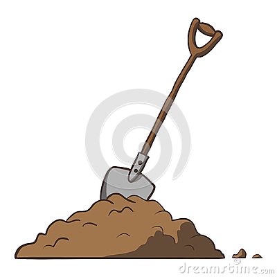 Dirt Pile Clipart Shovel Dirt Vector Cartoon