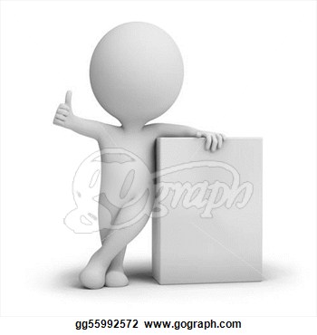 Drawing   3d Small People Promoting An Product Box  3d Image  Isolated    