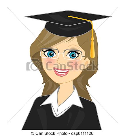 Graduation Girl Csp8111126   Search Clipart Illustration Drawings