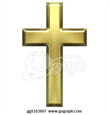 Illustration 3d Golden Cross Isolated In White Clipart Gg5353607